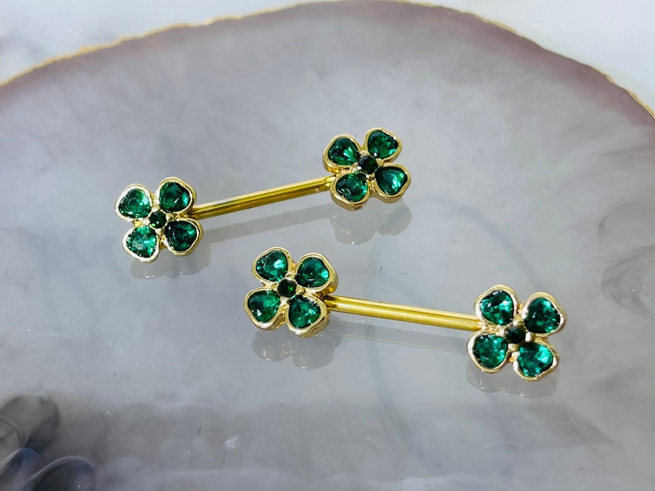 Emerald nipple piercing deals