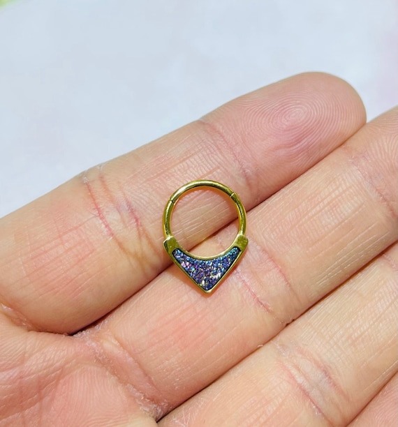 Anneau Piercing Septum/daith Or Jaune 14 Carats - Avec Zircon - NEUF étiqueté