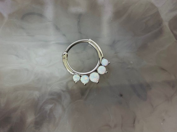 White opal cheap septum ring