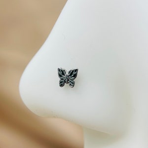 20g Butterfly Nose Stud, Fluttering Butterfly Decor Nose Piercing Stud Ring Jewelry, L Shape Type & Nose Bone Ball End Stud