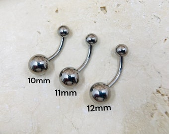 14g Titanium Plain Belly Button Ring, Simple Style Implant Grade Titanium 10mm 11mm 12mm Belly Button Ring Piercing Jewelry
