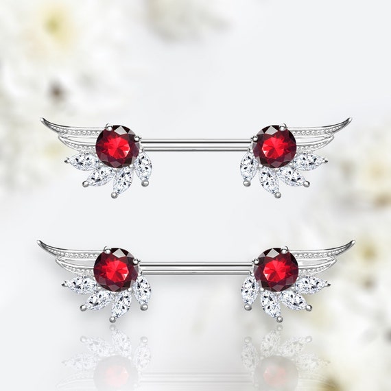 Ruby nipple rings discount