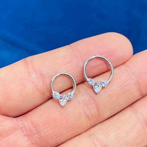 16G Dainty Silver Minimalist Septum Clicker Hoop, Septum Ring, Septum Jewelry