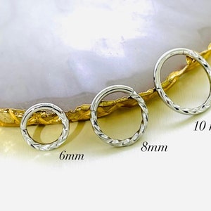 Anneau de piercing au septum texturé 16 g, décor texturé sur le devant, anneaux de piercing pour bijoux multi-usages, tailles multiples
