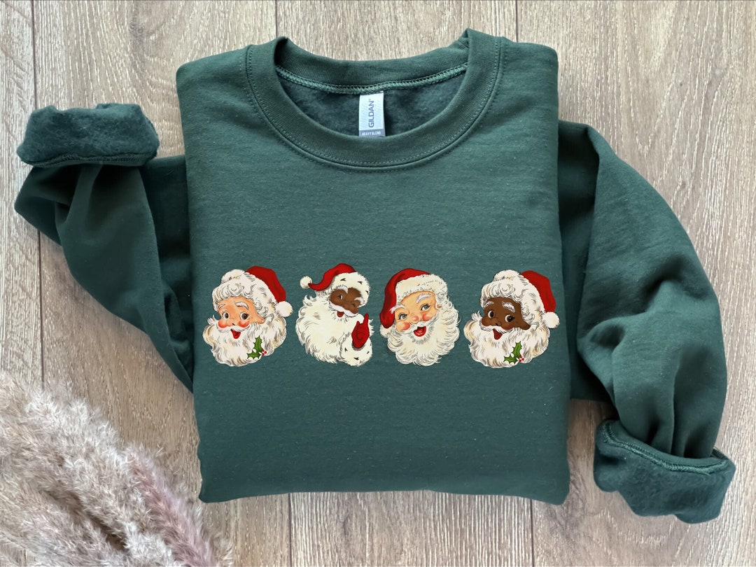 Ultra Soft White Long Sleeve Sparkle Classic Santa Sweater