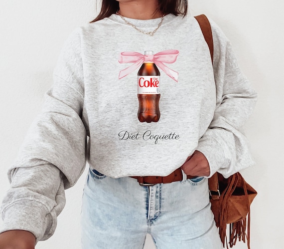 Diet Coke Sweatshirt, Coquette Sweatshirt, Bow, Diet Coquette, Soda Lover, Y2K, Drinking Sweatshirt, Funny Sweatshirt, Aesthetic Sweatshirt