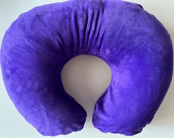Purple Velvet Minky Boppy Pillow Cover W/Zipper Handmade