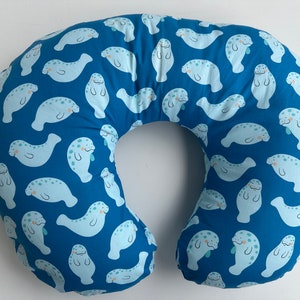 Manatee Cotton Boppy Pillow Cover W/Zipper Handmade image 1