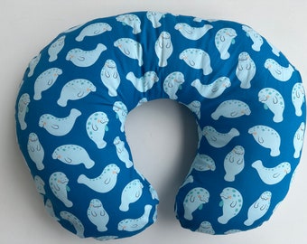 Manatee Cotton Boppy Pillow Cover W/Zipper Handmade