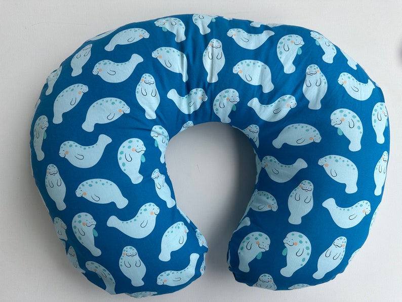 Manatee Cotton Boppy Pillow Cover W/Zipper Handmade image 1