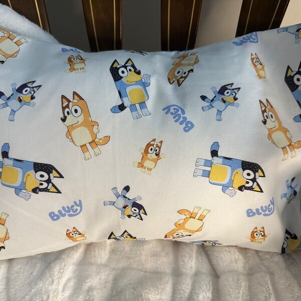 Bluey Pillowcase & Pillow 14 By 20 Inches Handmade