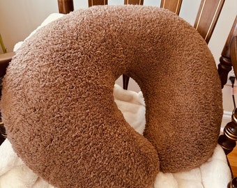 Teddy Bear Sherpa Brown Boppy Pillow Cover W/Zipper Handmade