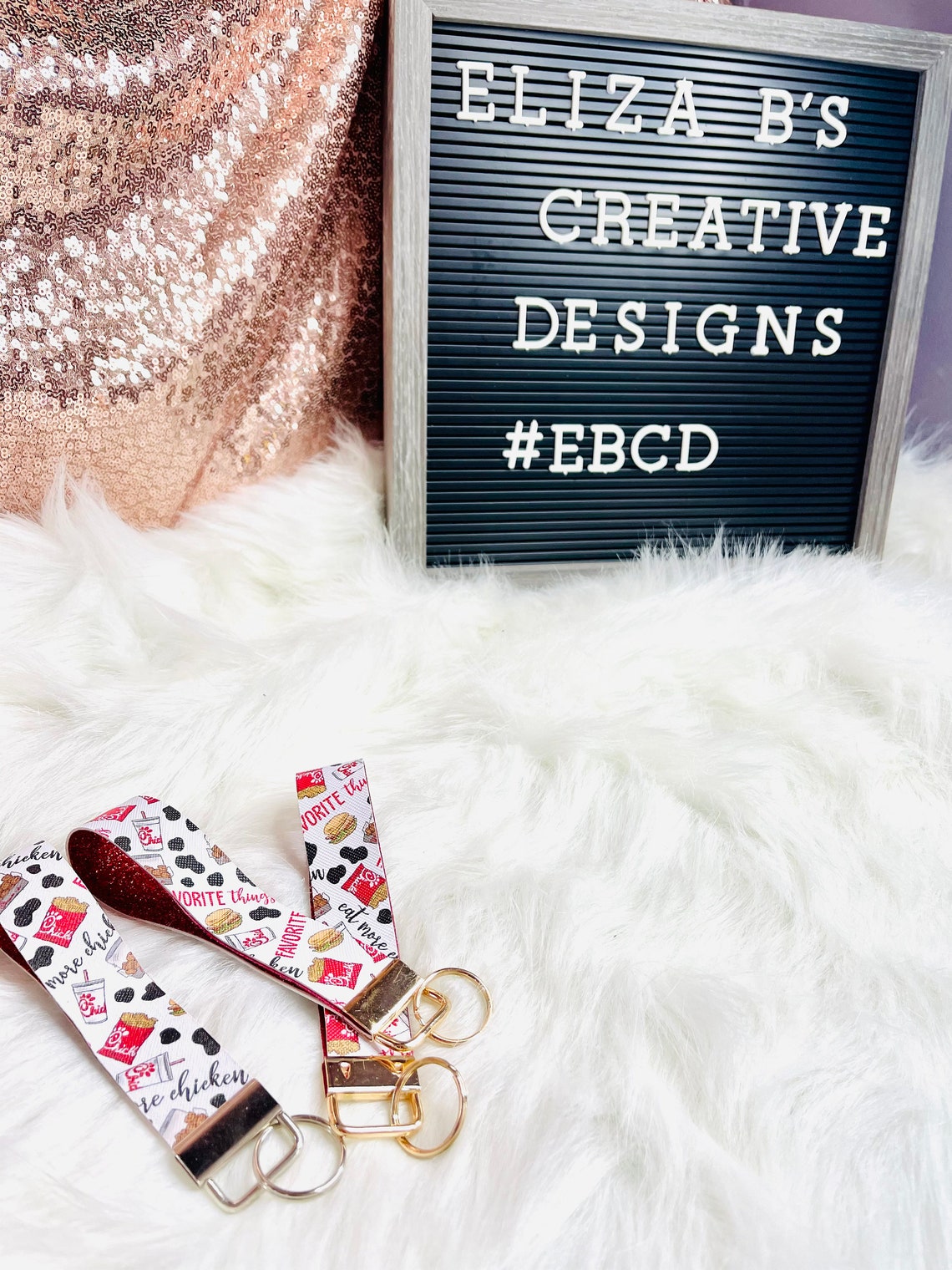 Chick Fil A Faux Leather Wristlet Keychain Etsy