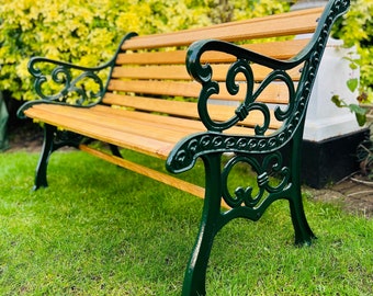 Buy Fully Restored Cast Iron Garden Bench With Oiled Oak Slats