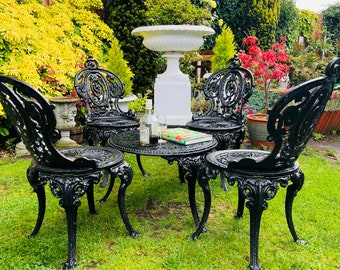 Heavy Cast Iron Victorian Patio Set Garden Furniture