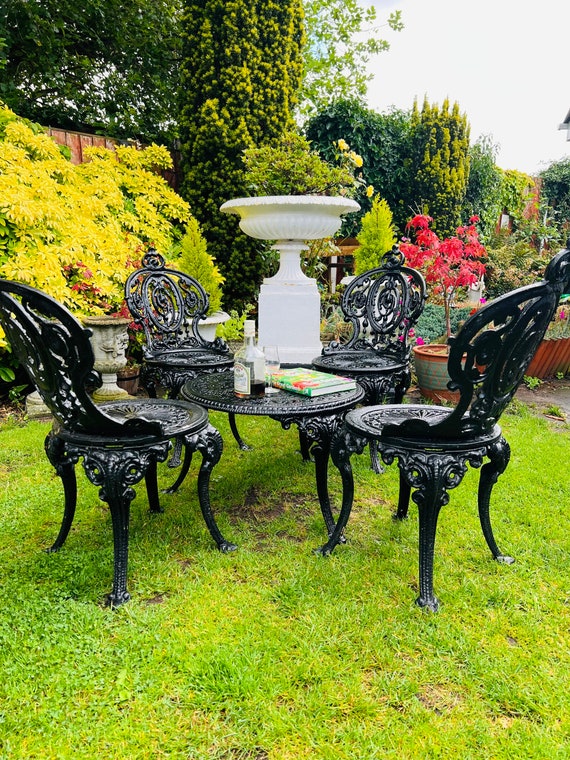 Heavy Cast Iron Victorian Patio Set Garden Furniture Etsy