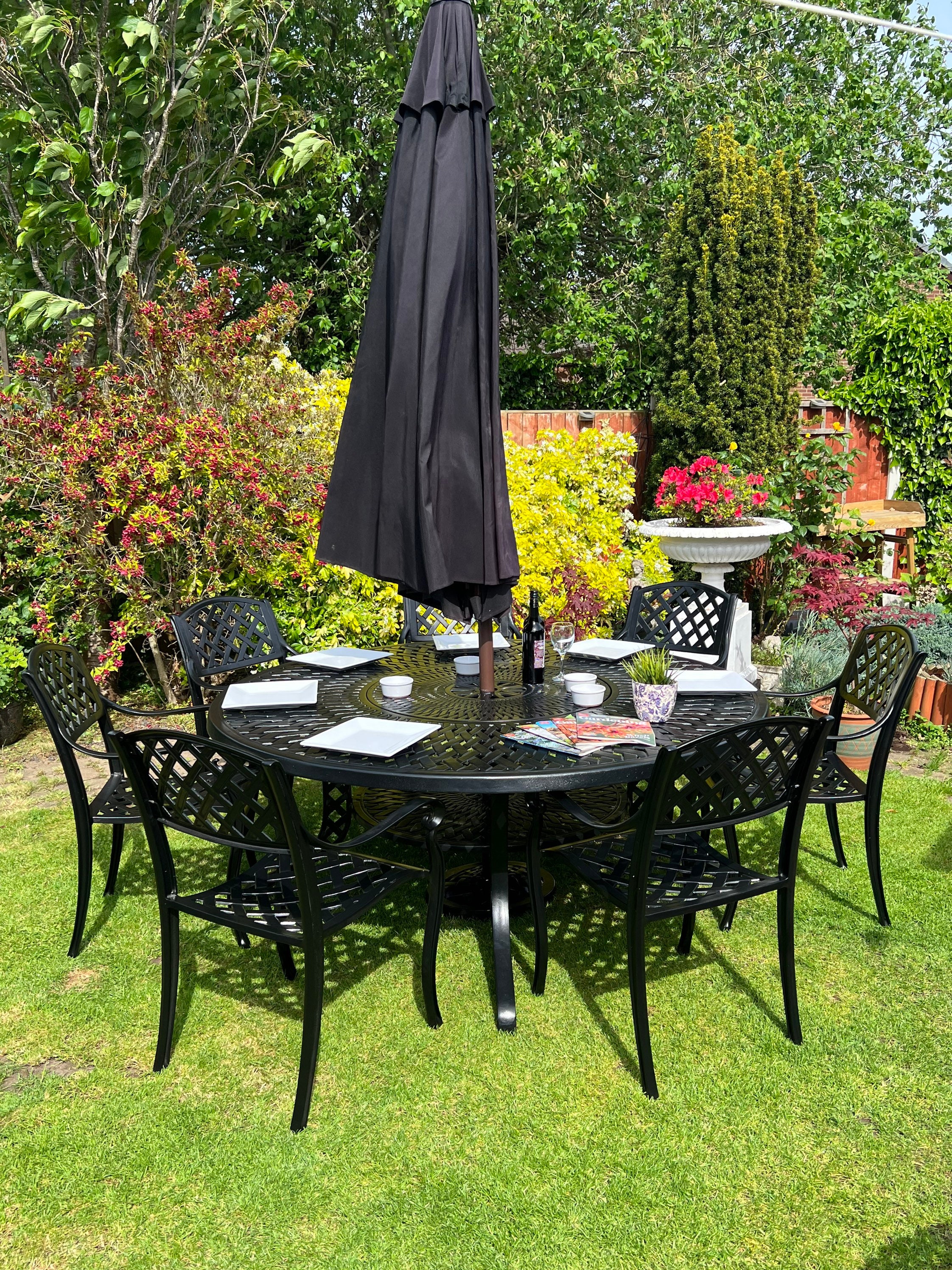 Extra Large, Lazy Susan Patio Set Garden Furniture With Parasol - Etsy