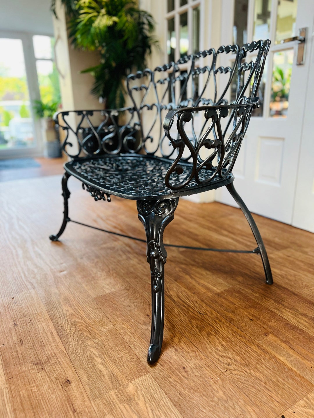 Heavy Cast Iron Garden Bench Patio Chair - Etsy