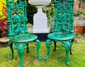 Pair of Matching Victorian Cast Iron Chairs