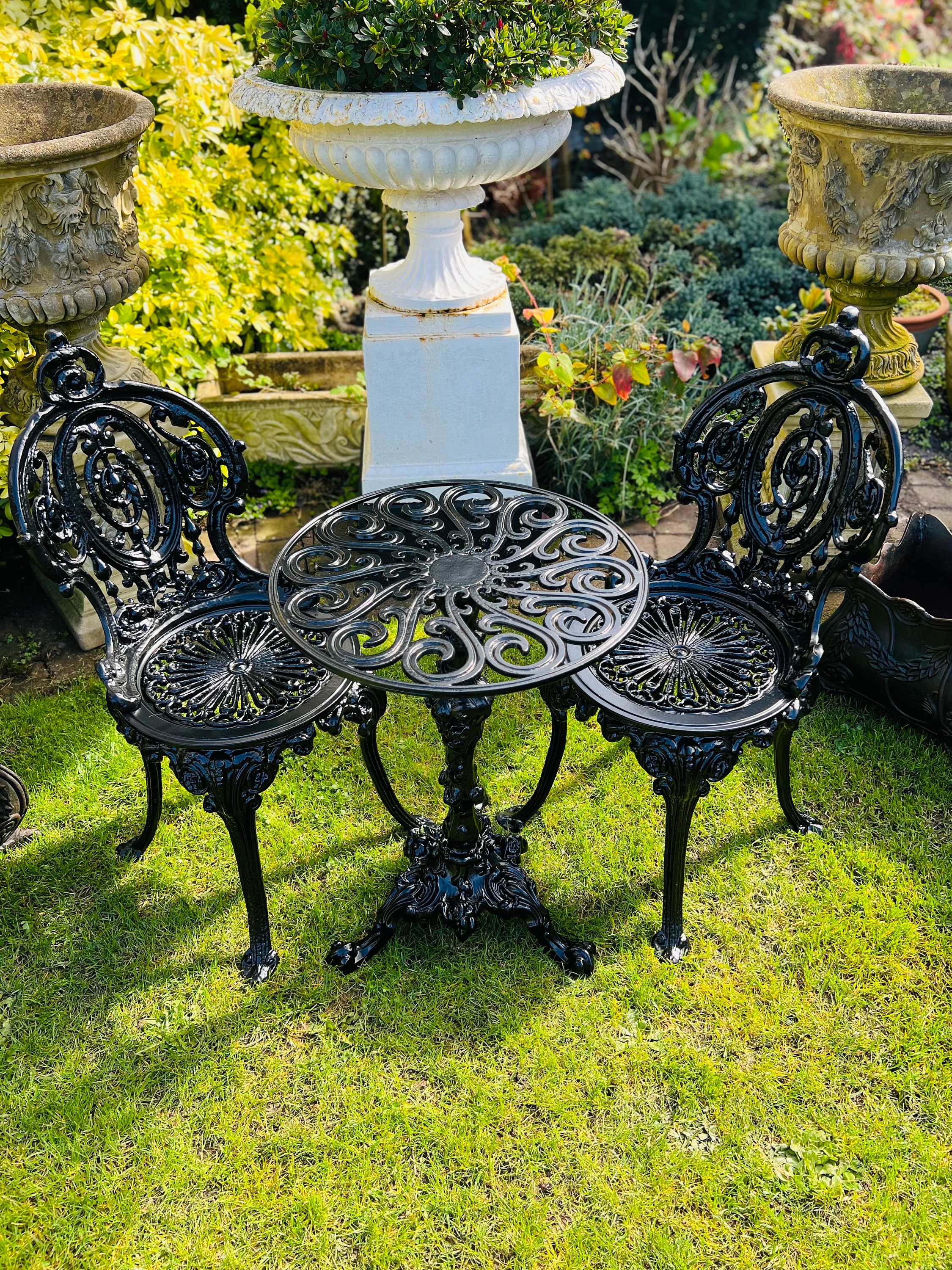 wrought iron bistro set black