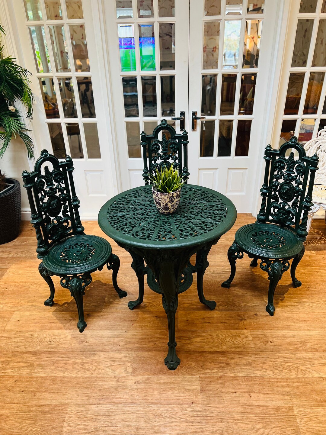 Victorian Heavy Cast Iron Patio Set Furniture Etsy UK