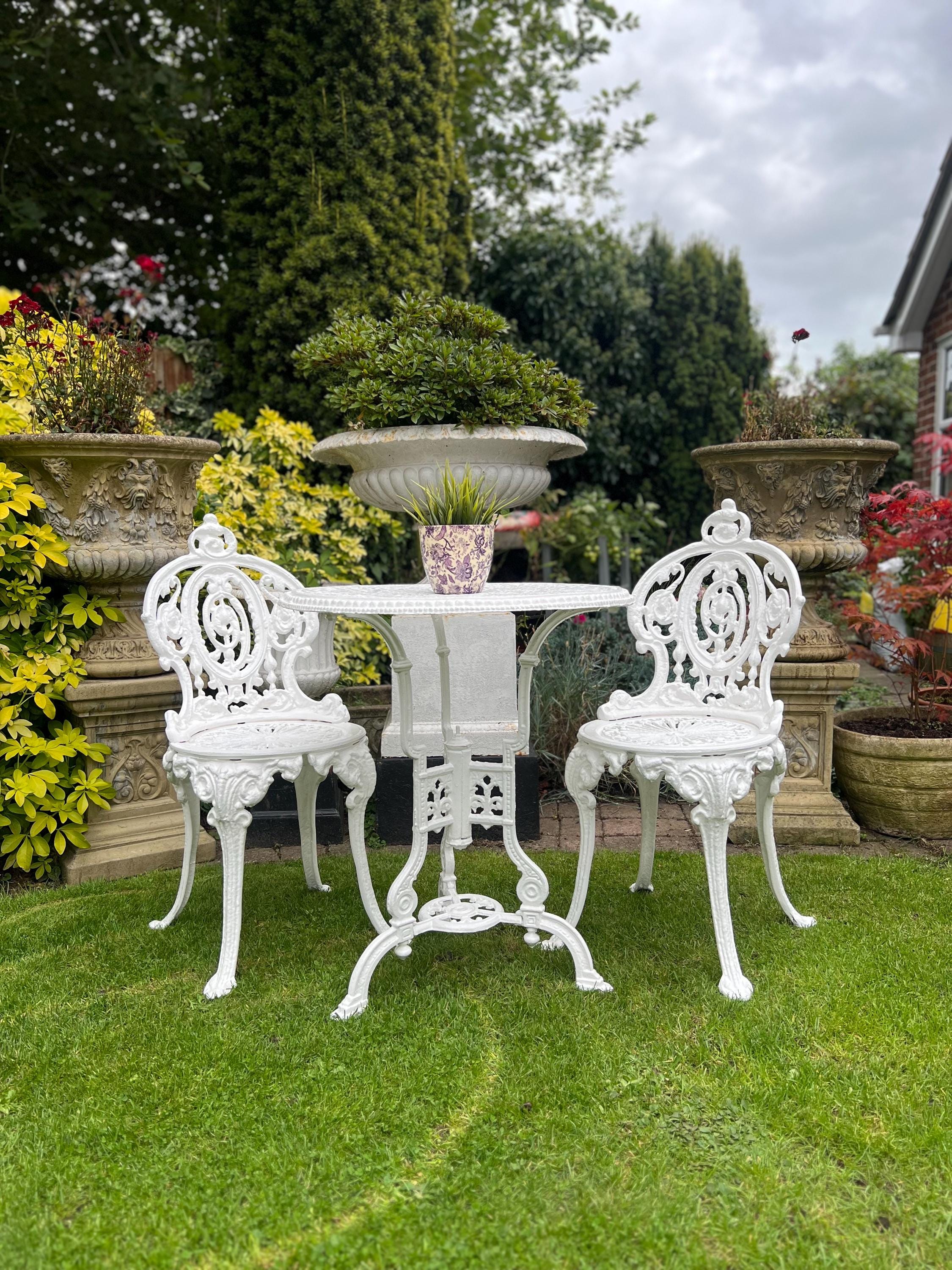 Two Seater Patio Set in White Etsy