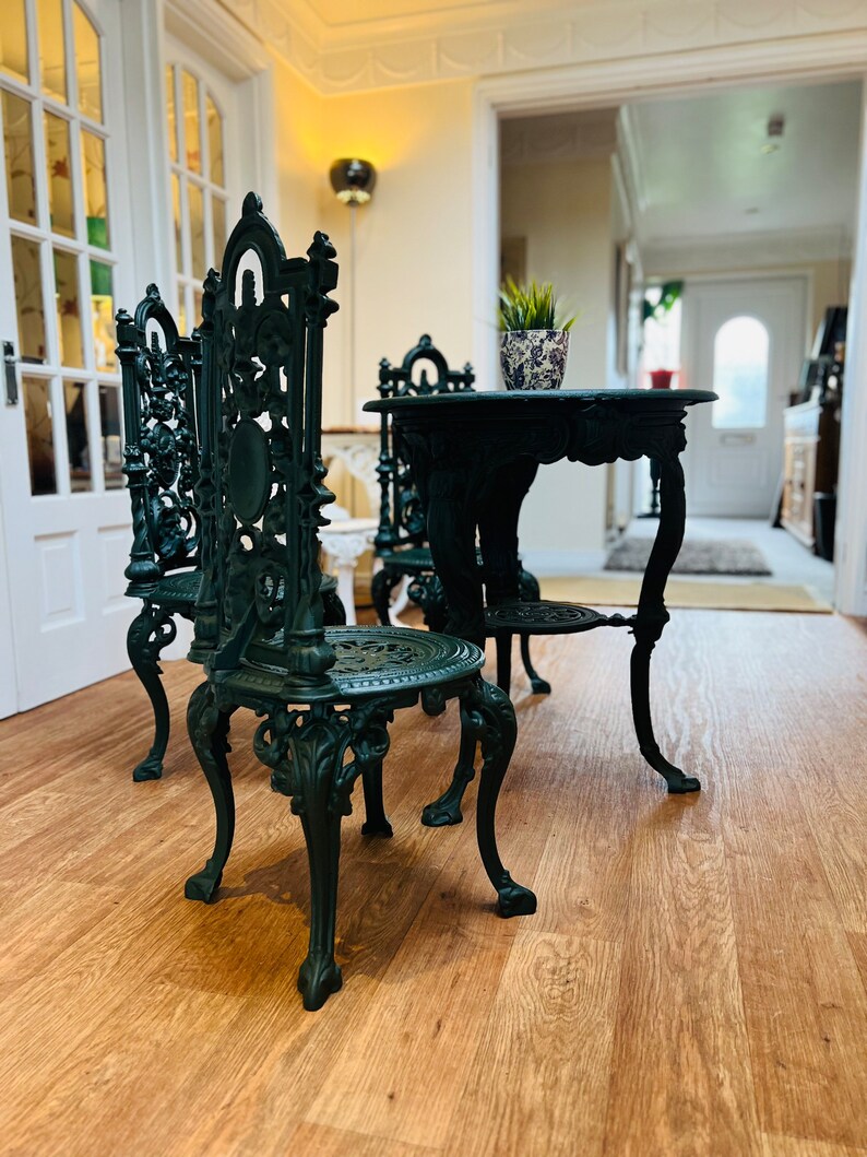 Victorian Heavy Cast Iron Patio Set Furniture Etsy UK