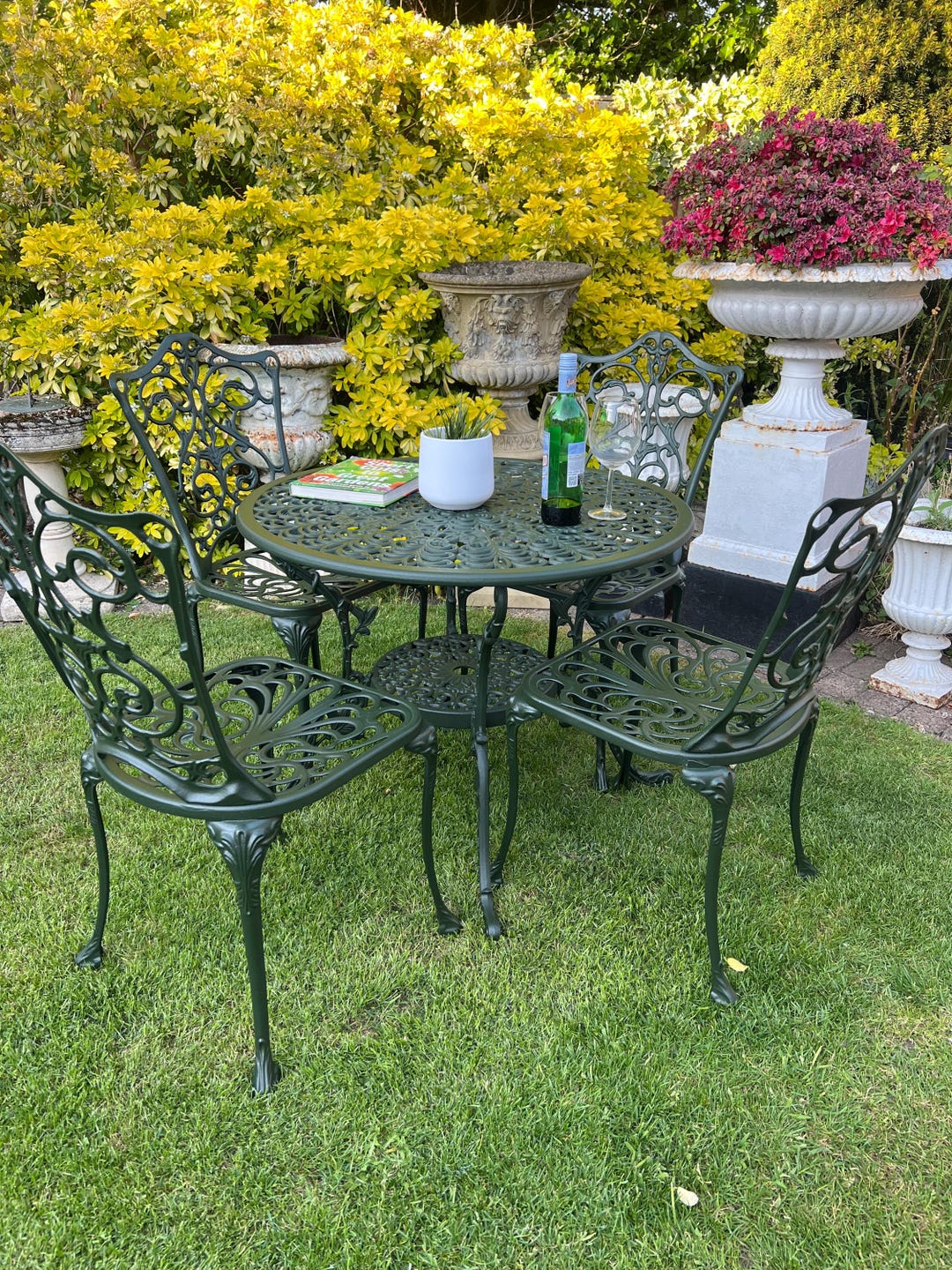 Ornate Vintage Green Patio Set - Etsy