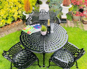 Heavy Cast Iron Antique Patio Set Garden Furniture