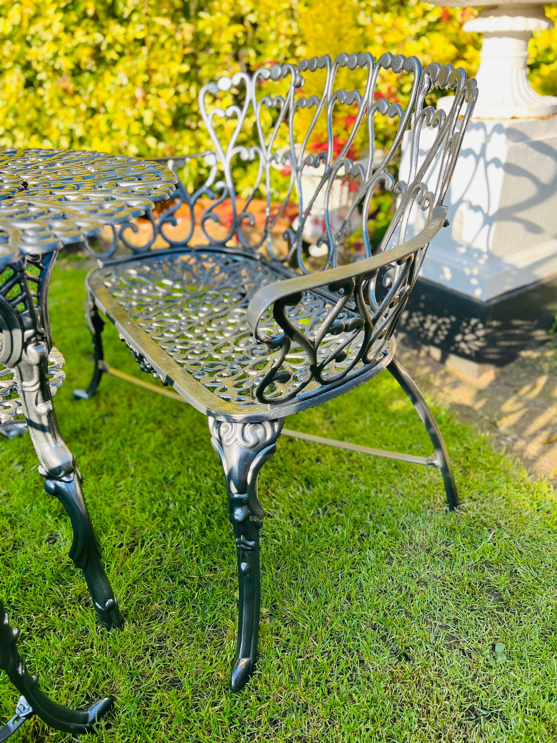 Cast iron love seat garden sale
