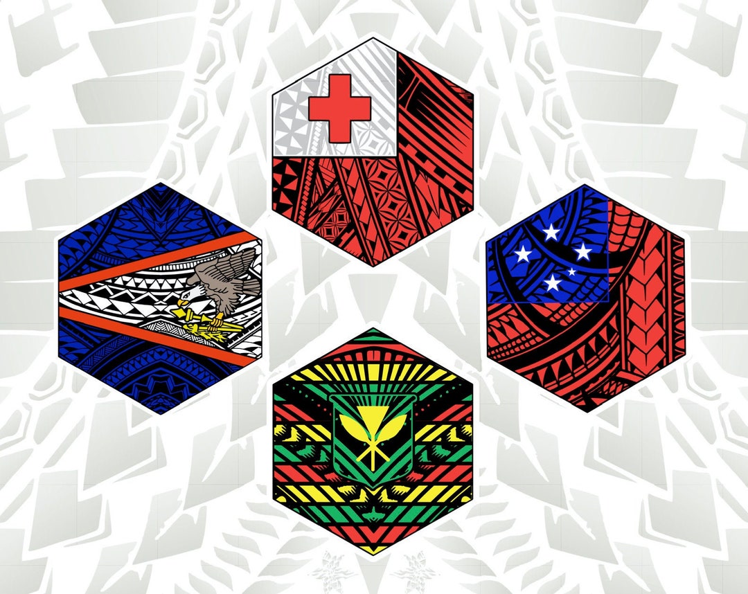 Hawaiian, Samoan, Tongan, Tahitian, Maori, and Tokelau Hexagon Tribal