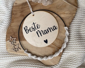 Macrame wreath "Best Mom" - Mother's Day gift