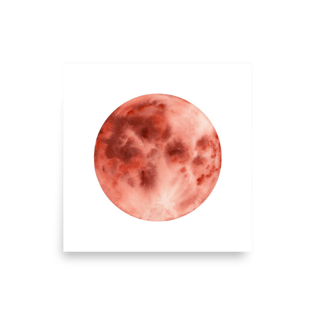 Strawberry Moon Art Print Etsy