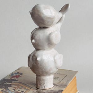 Ceramic Figurine White Birds Collectable Ceramic Sculpture Decor Gift
