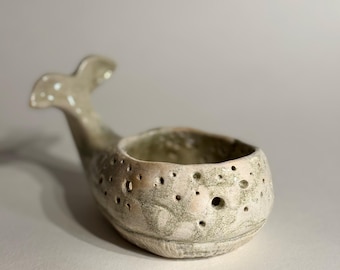 Handmade Ceramic Whale Tealight Holder: Coastal Home Decor