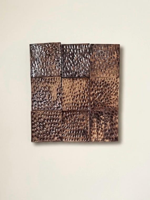 Textured Ceramic Wall Art, Handmade Clay Wall Panel, Abstract Tile Artwork, Modern Minimalist Wall Decor, Earthy Home Accent