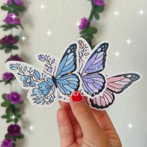Sparkly Waterproof Butterfly Stickers| Aesthetic stickers| Waterbottle Stickers| VSCO stickers| Trendy Stickers| Holographic Stickers