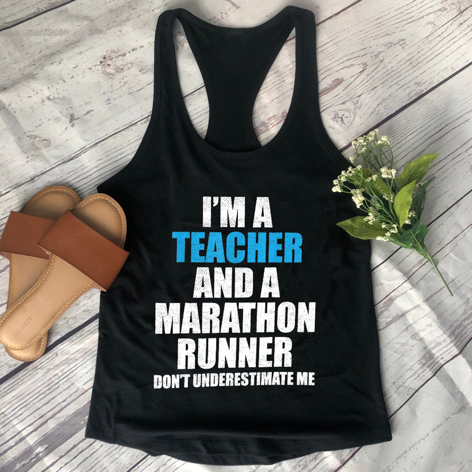 Teacher Running Marathon Funny Teacher Runner TShirt Etsy