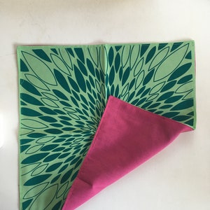 Heirloom 2 Furoshiki reusable fabric giftwrap, Made in Lutruwita Tasmania Green prnt on green