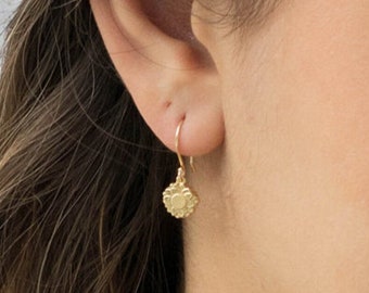 Sunflower Earrings • 14k Gold Earrings • Dangle Earrings • Statement Earrings • Boho Earrings • Flower Jewelry • Sunflower Gifts