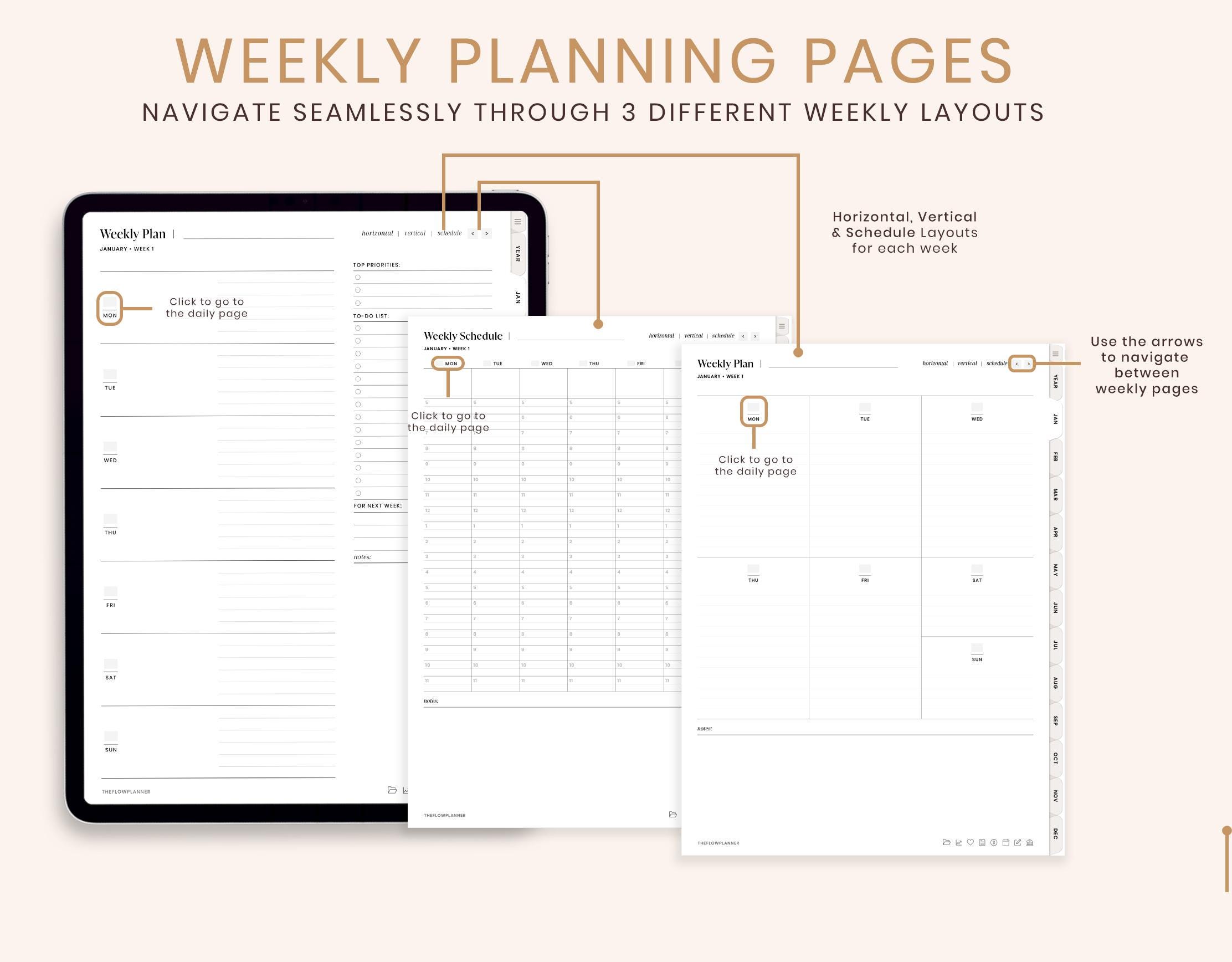 Undated Digital Planner, iPad & Android Planner, GoodNotes Planner ...