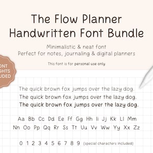 Handgeschriebenes Schrift-Bundle, minimalistische Schrift, ordentliche Schrift, Handschrift-Schrift, süße Handschrift, ordentliche Handschrift, digitale Planer-Schrift