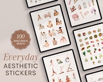 Digital Aesthetic Stickers, GoodNotes Stickers, Minimalist Stickers, Planner Stickers, Journal Stickers, Precropped iPad Stickers