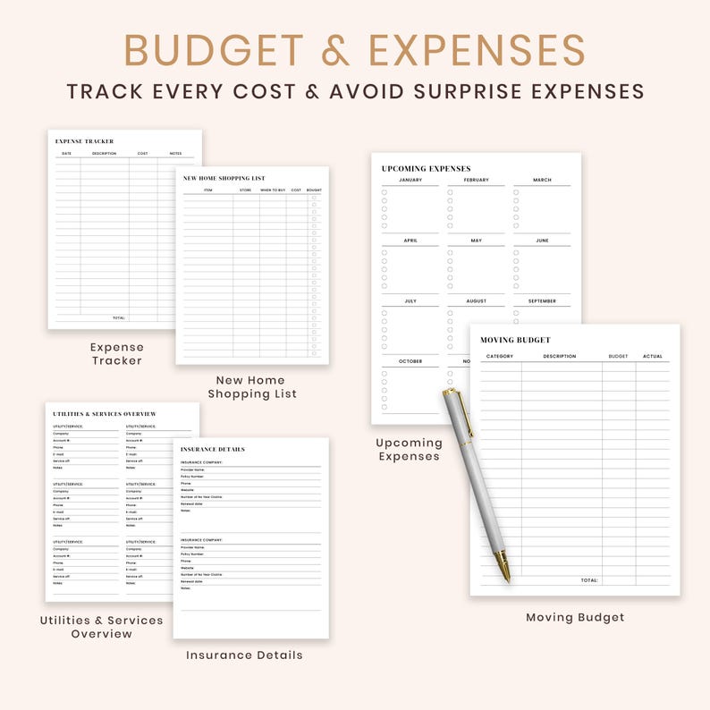 Moving Costs Checklist.pdf Printable Moving Planner | Moving Binder Pdf | Moving Checklist, List ...