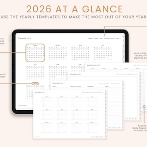 2026 Digital Planner, 2026 Landscape Planner, 2026 Planner, 2026 Dated Planner, Hyperlinked Digital Life Planner, GoodNotes 2026 Planner afbeelding 4