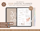 2026 Digital Planner, 2026 Portrait Planner, 2026 Planner, 2026 Dated Planner, Hyperlinked Digital Life Planner, GoodNotes 2026 Planner iPad