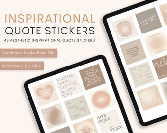 Inspirational Quotes Digital Planner Stickers  |  Positive Quotes Digital Stickers | Digital Affirmations Stickers | Goodnotes Stickers