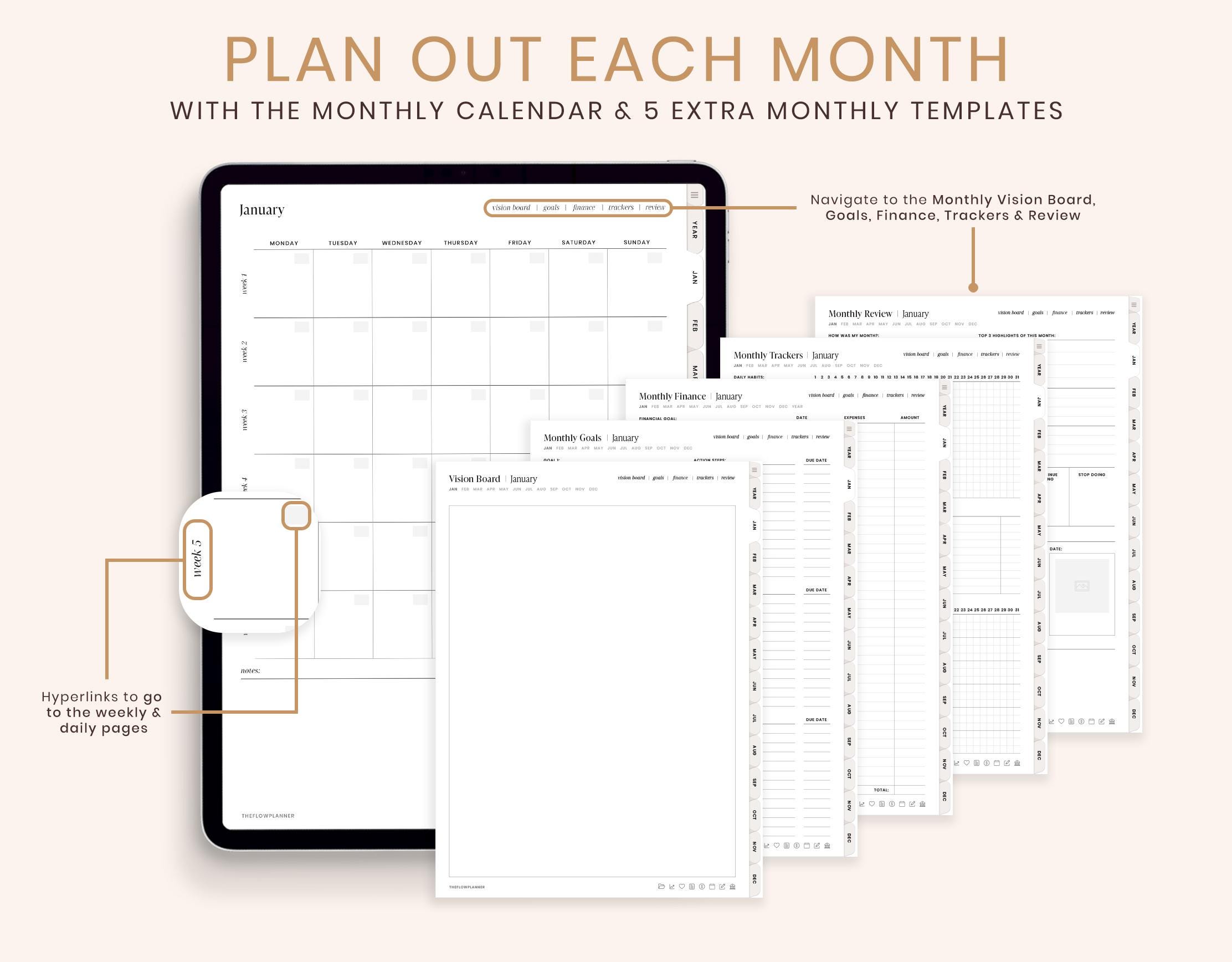 Undated Digital Planner, iPad & Android Planner, GoodNotes Planner ...