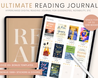 books and journals Digital Reading Journal, Digital Reading Planner, Digital Journal, Goodnotes Journal, Book Review, Reading Log, Reading Tracker, Bookshelf