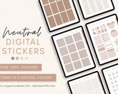 Neutral Digital Stickers Pack | Digital Planner StickerBook for GoodNotes | Stickers Bundle for Digital Planning iPad | Notability Stickers